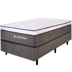 Cama Box com Colchão Solteirão Molas Ensacadas Espuma D33 e Pillow de 