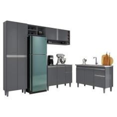 Cozinha Modulada Vanessa com Balcão Tatiane sem Tampo - AJL Móveis, Ci