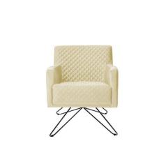 Poltrona Decorativa Nagoya Base Orby Corano Bege - Gran Belo