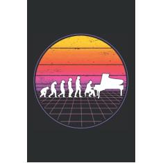 Piano Notizbuch: Piano Evolution Vaporwave Klavier Pianist / 6x9 Zoll / 120 karierte Seiten Seiten