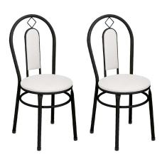 Conjunto com 2 Cadeiras Natureza Preto e Branco