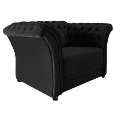 Poltrona Decorativa Chesterfield Sofia Suede Preto Adj Decor
