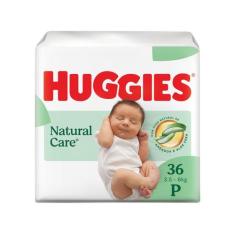 Fralda Huggies Natural Care Tamanho P 36 Fraldas Descartáveis, P, 36