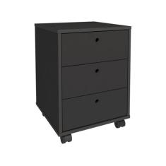 Gaveteiro com Rodízios New 3 Gavetas Preto - Artany - Artany Móveis