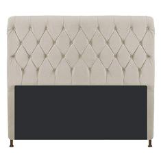 Cabeceira Estofada Cristal 140 cm Casal Com Capitonê Suede Bege - ADJ Decor