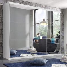 Guarda Roupa Casal com Espelho 3 Portas de Correr 4 Gavetas Rennes
