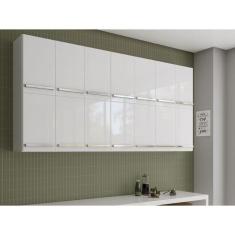 Armário Duplo Aéreo Com 14 Portas Alemanha Branco Casa Mobilia