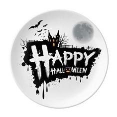 Prato de Halloween Ghost Fear Happy decorativo de porcelana salver louça de jantar