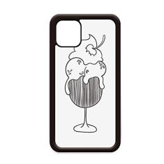 Black Outline Cherry Goblet Ice Cream para iPhone 11 Pro Max Capa para Apple Mobile Case