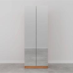 Guarda Roupa Hera com Espelho 2 Portas com Cabideiro e 2 Gavetas CabeCasa MadeiraMadeira Branco Geada/Louro/Cinza