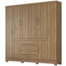 Guarda Roupa Casal Demóbile New Realce 8 portas 04 gavetas com pés Amendola Touch 138