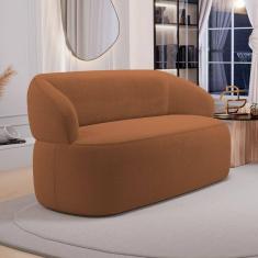 Sofá Orgânico 03 Lugares Living Glee 170cm Bouclê Terracota - Desk Design