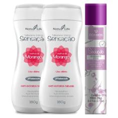 Kit 2 Sabonete Íntimo Líquido Sensação Morango + 1 Desodorante Sedução