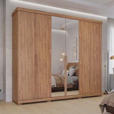 Guarda Roupa Casal em Mdf 6 Portas com Espelhos e Pés Linhares Espresso Móveis