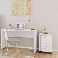 Conjunto Home Office com Escrivaninha e Gaveteiro 3 Gavetas Espresso Móveis