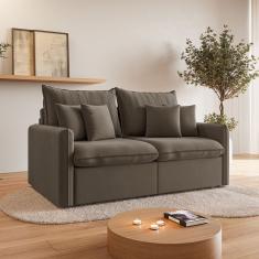 Sofá Cama Retrátil E Reclinável 180cm Colibri Cabecasa Madeiramadeira Cinza Rústico