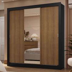 Guarda-Roupa Casal 3 Portas de Correr com Espelho 2 Gavetas Sublime Madesa