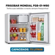 Frigobar Mondial 73l Porta Reversível Preto Fgb-01-w80 Branco 127v, Br