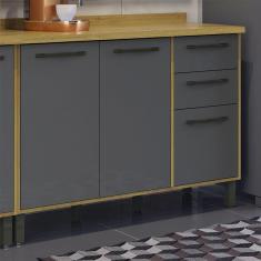 Balcão de Cozinha com Tampo 3 Portas 2 Gavetas 120 cm Áustria Valdemóveis