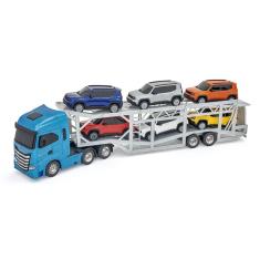 Miniatura Caminhão Iveco S-Way Cegonha Jeep Com 6 Carrinhos Usual
