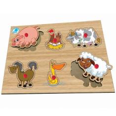 Quebra-Cabeça Infantil com Pinos - Animais da Fazenda - Simque