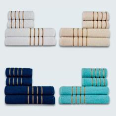 Jogo De Toalhas 16 P? Cole??o Montreal 100% Algod?o Br+bg+az+vd