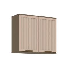 Armário De Cozinha Modulado Aéreo P/ Connect C/2 Portas Ripadas 80cm Duna/cristal - Henn