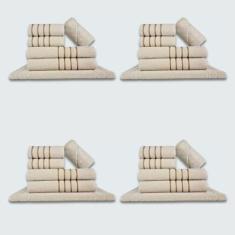 Jogo de Toalhas 24 pçs Coleção Montreal 100% Algodão Bege - Toalhas Be