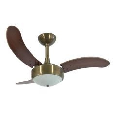Ventilador de Teto Infinity Lux Verde Fumê 3 Pás MDF Tabaco 110V 2003,