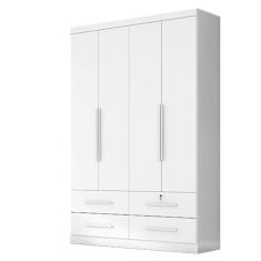 Guarda Roupa Solteiro Maximus Plus 4 Portas Branco – Zanzini