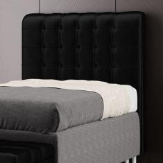 Cabeceira Dama 90 Para Cama de Solteiro Sued Preto Aradecor
