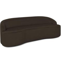 Sofá 5 Lugares Curvo Sala de Estar Living Lótus D02 Corino Marrom 300 cm C-34 - Lyam