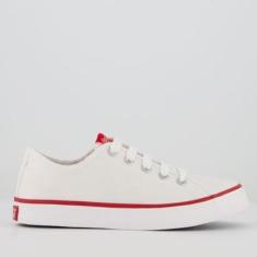 Tênis Coca Cola Stream Canvas Feminino Branco e Vermelho-Feminino