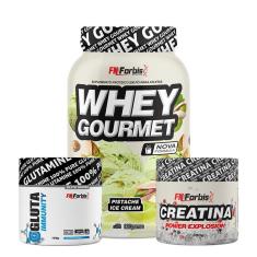Kit Whey Protein Gourmet Pote + Creatina 300g + Gluta Immunity 150g - FN Forbis-Unissex