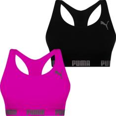 Kit 2 Tops Puma Fitness Feminino Nadador Sem Costura Sem Bojo Alta Sustentação Academia-Feminino