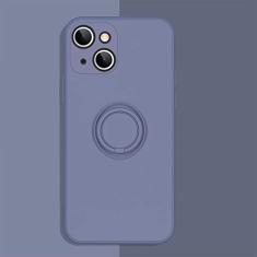 Capa de telefone de silicone líquido macio para iPhone 11 12 13 Pro Max 13Mini XS Max X XR 7 8 Plus SE 2020 Stand Ring Capa à prova de choque, cinza, para iPhone XR