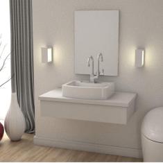 Bancada para Banheiro 80cm com Cuba Aria RT41 800w Metrópole Compace Branco Chess