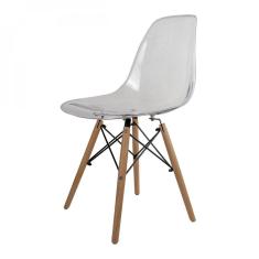 Cadeira Base em Madeira Marroml Eames DSW-M Transparente