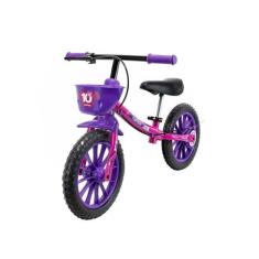 Bicicleta Infantil Equilíbrio Balance Bike Feminina Sem Pedal Aro 12 N