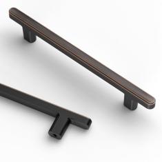 Asidrama Pacote com 10 puxadores de armário de cozinha de bronze polido a óleo de 128 mm, puxadores de armário de cozinha para puxadores de gaveta de armário