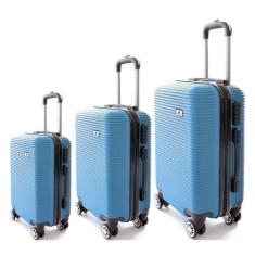 Kit 3 Malas De Viagem Bordo, Média e Grande Em Abs C/ Rodinhas 360º  -