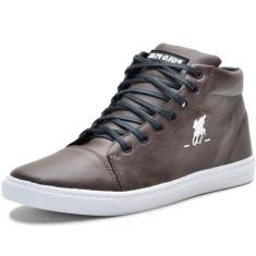 Tênis Cano Alto Masculino Polo Plus, Marrom, 44