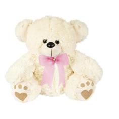 Urso De Pelúcia Baby 30 Cm - Escolha Cor Do Laço - Lalu Enxovais, Laço