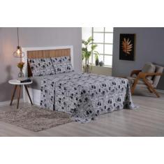 Jogo De Cama Casal Lençol 4 Peças Percal Estampado 200 Fios - Bela Cas
