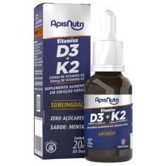 Suplemento De Vitamina D3 + K2 Gotas 20Ml Sabor Menta - Apisnutri