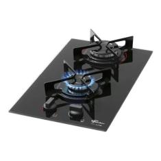 Fogao cooktop fischer 2 bocas fit line gas mesa vidro