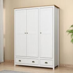 Guarda-roupa 3 Portas 2 Gavetas Topázio Branco /Freijó
