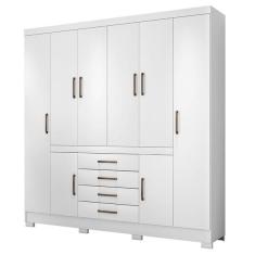 Guarda Roupa Casal 8 Portas Com P s New Realce Branco 84020