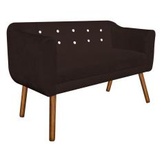 Namoradeira Julia 2 Lugares Marrom Com Strass Pés Palito