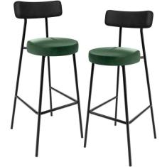 Kit 02 BanquetaS Alta Bar Cozinha Sala Jantar Milão L02 material sinté